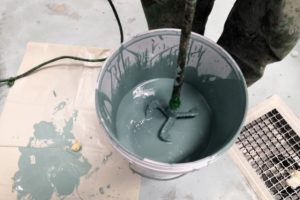 Mixing epoxy for self leveling floor